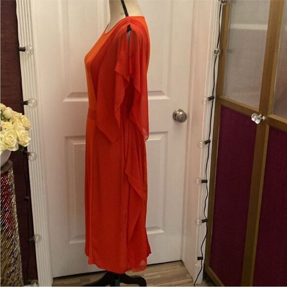 Bcbg Maxazria Runway Elegant Orange/red Chiffon Dress, S - Picture 5 of 10